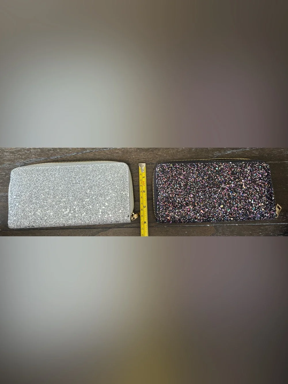 Two new glitter wallets